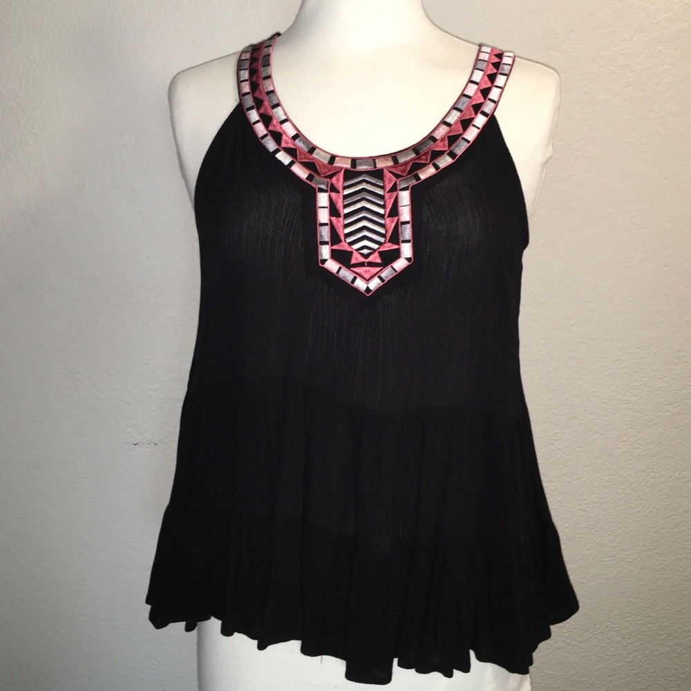 Never Worn Blue Rain Tank Top w/chest detail Small